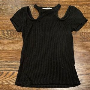 Black cut out t-shirt